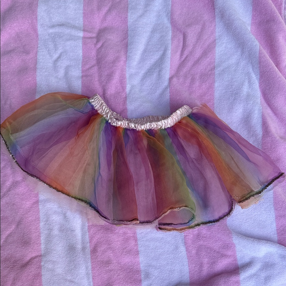 Rainbow Sheer Tulle Tutu Skirt - Multi Color